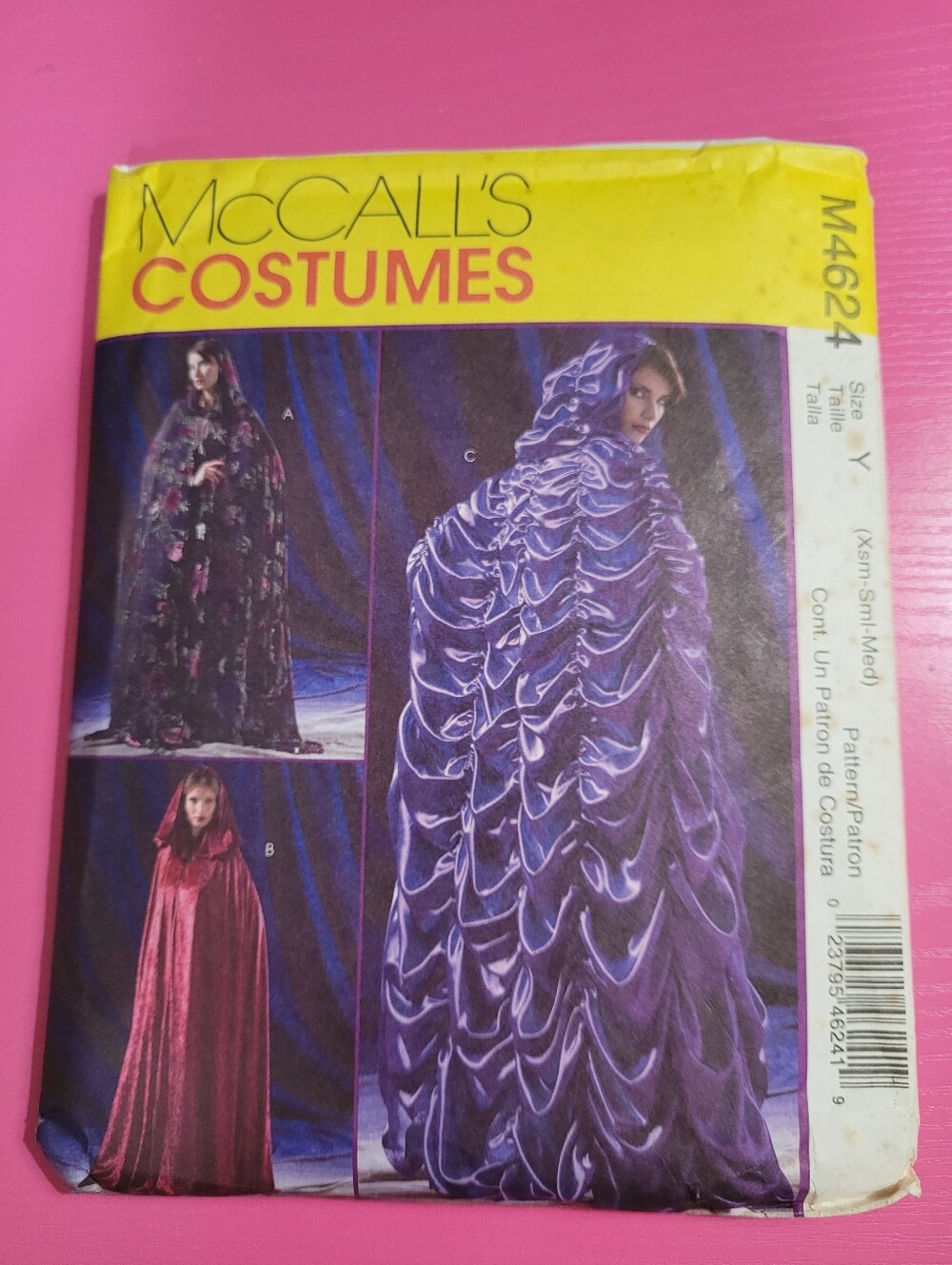 McCall's Costumes Adult Hooded Cape Sewing Pattern M4624 Size XS-Medium (0984)
